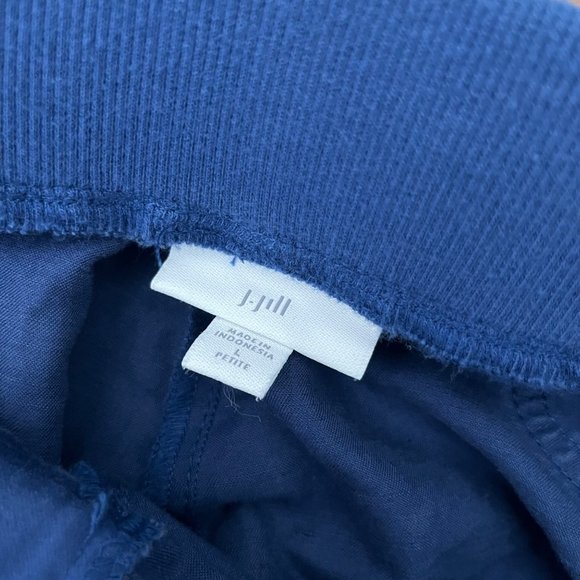 J. Jill Blue Linen Blend Capris Pant Size Roll Up Button - Picture 8 of 9